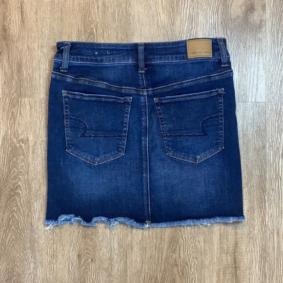 American Eagle High Rise Dark Wash Stretch Denim Mini Skirt Size 6 - Picture 7 of 7